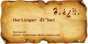 Hartinger Ábel névjegykártya